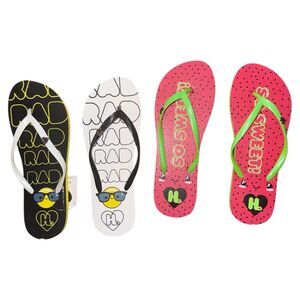 Women’s Flip-Flops Size 5/6 Colorful Graphic Designs Lot of 2 Harajuku NWT